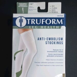 Truform Anti-embolism Thigh Length Stockings 18mmHg of Compression XL White Read
